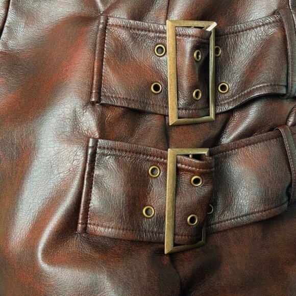 Multicolor Elegant Women's Faux Leather Bandeau Mini Dress - Picture 5 of 7